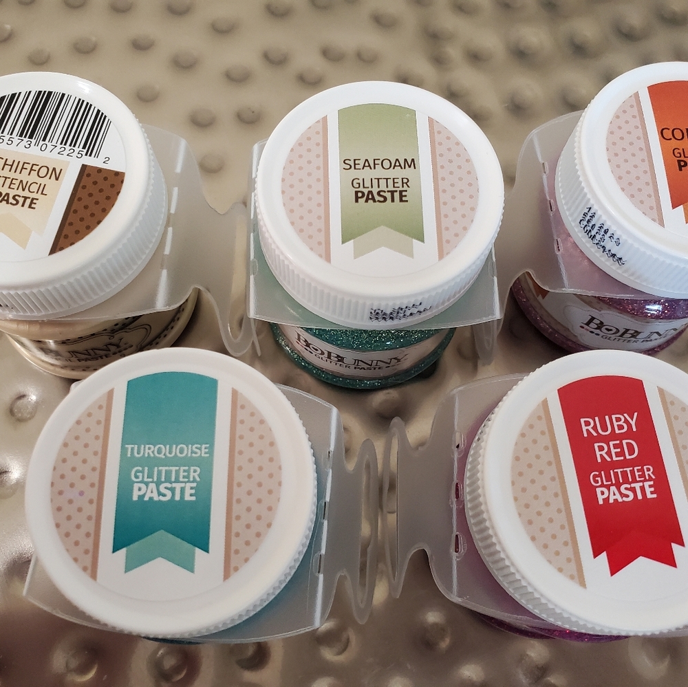 SOLD BoBunny Glitter & Stencil Paste Lot of 5